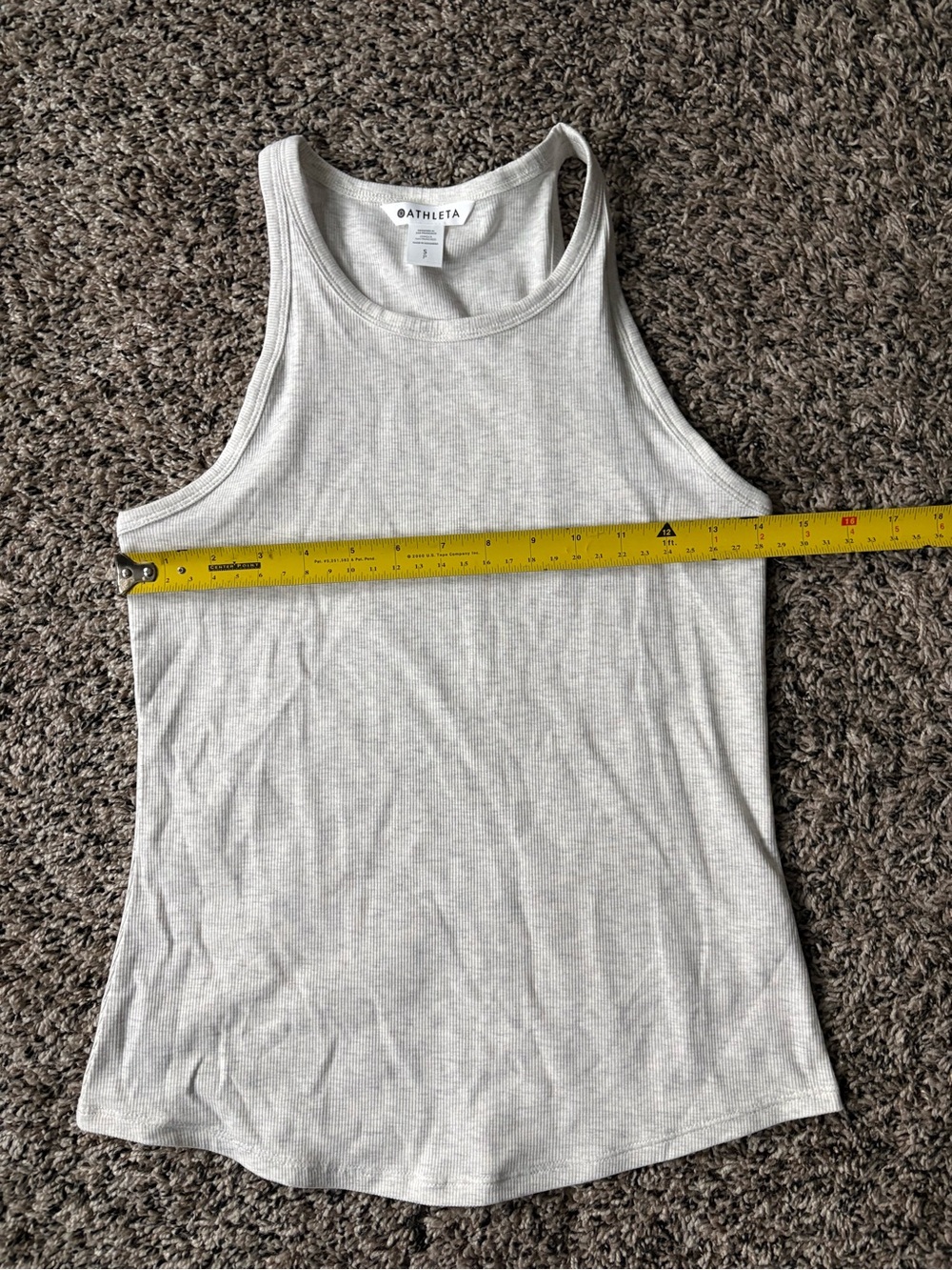 Athleta Light Heather Gray Ribbed Tank